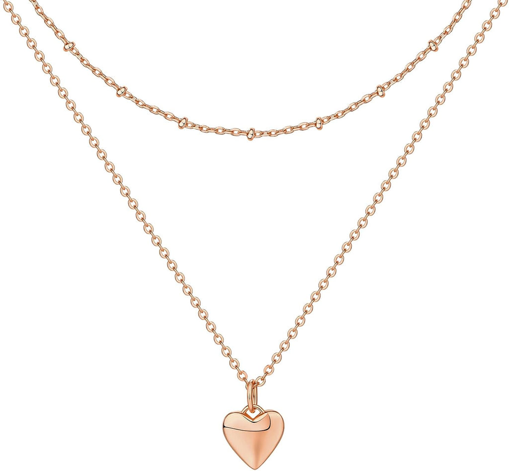 14K Gold Plated Layering Necklaces for Women, Cute Motif Pendants