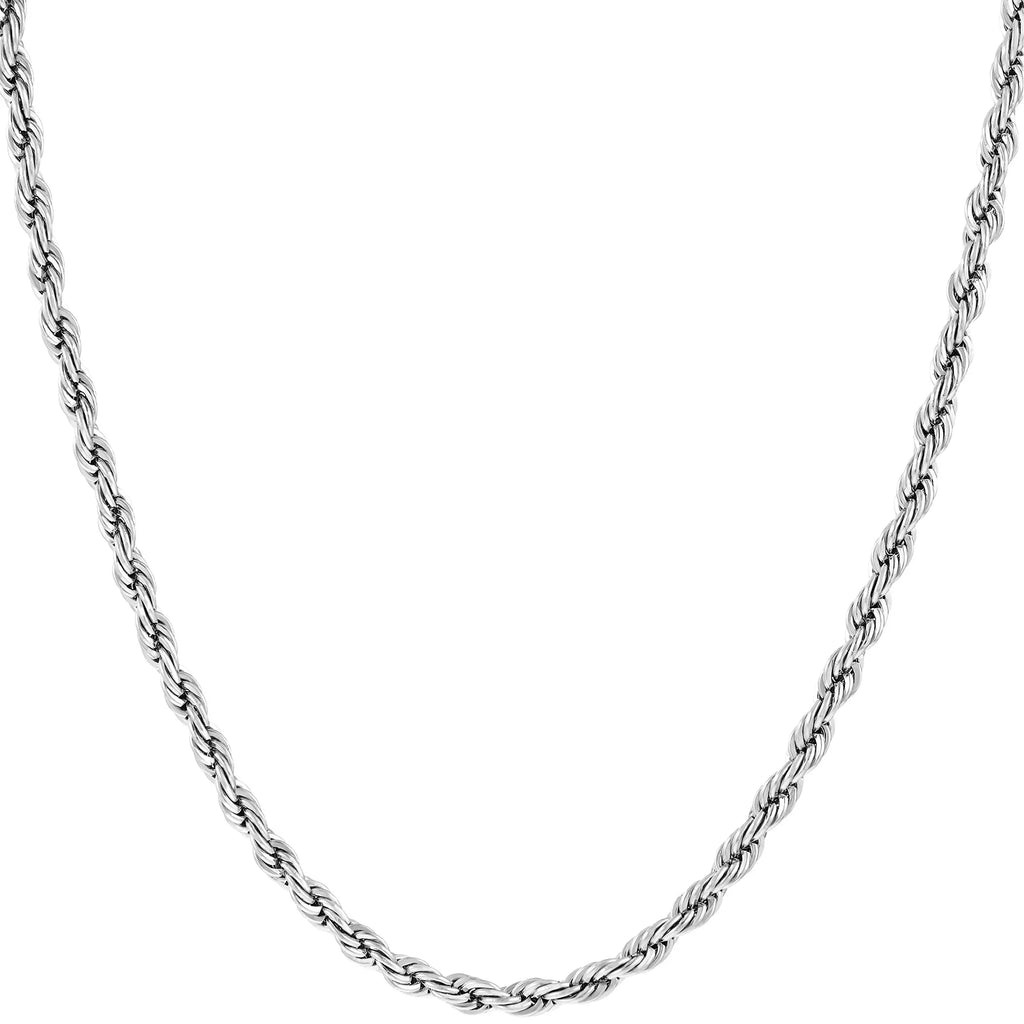 LIFETIME JEWELRY 2Mm Gold Rope Chain for Men & Women 24K Real Gold Plated Diamond Cut Gold Necklace for Women & Necklace for Men 14 to 36 Inch | Gold | White Gold (14 Inches, Gold)