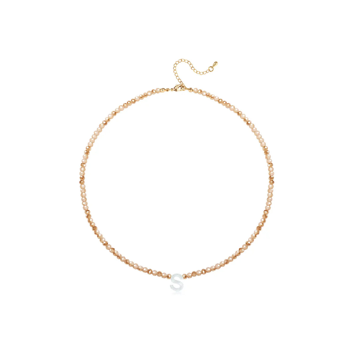 Pendant Necklaces for Women Initial Choker Necklace Beaded Shell Letter Bracelet Trendy Tiny A-Z Simple Jewelry