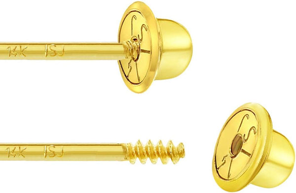 14K Yellow Gold Flower Cultured Pearl Kids Earrings