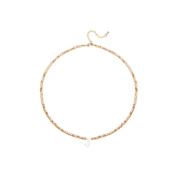 Pendant Necklaces for Women Initial Choker Necklace Beaded Shell Letter Bracelet Trendy Tiny A-Z Simple Jewelry