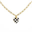 Checkered Heart Necklace – Y2K Aesthetic Gold & Silver - KARMARKA