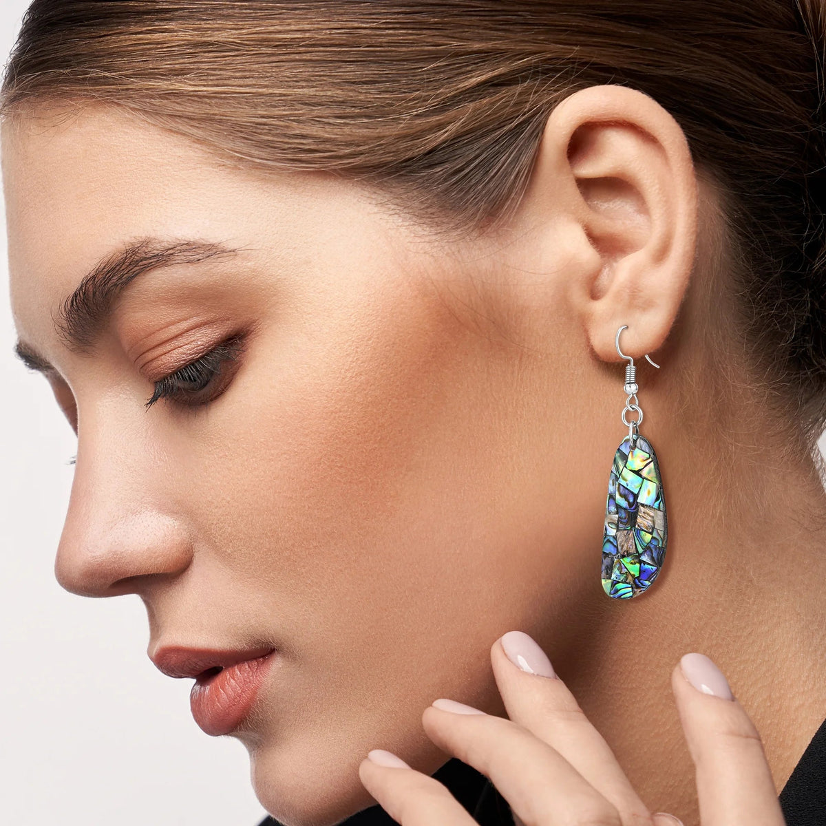 Chic Casual Abalone Shell 925 Sterling Silver Dangle Earrings,19X69Mm - KARMARKA