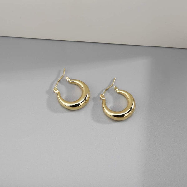 Chunky Gold Hoop Earrings for Women Cute Fashion Hypoallergenic Earrings Minimalist Jewelry Gift - KARMARKA