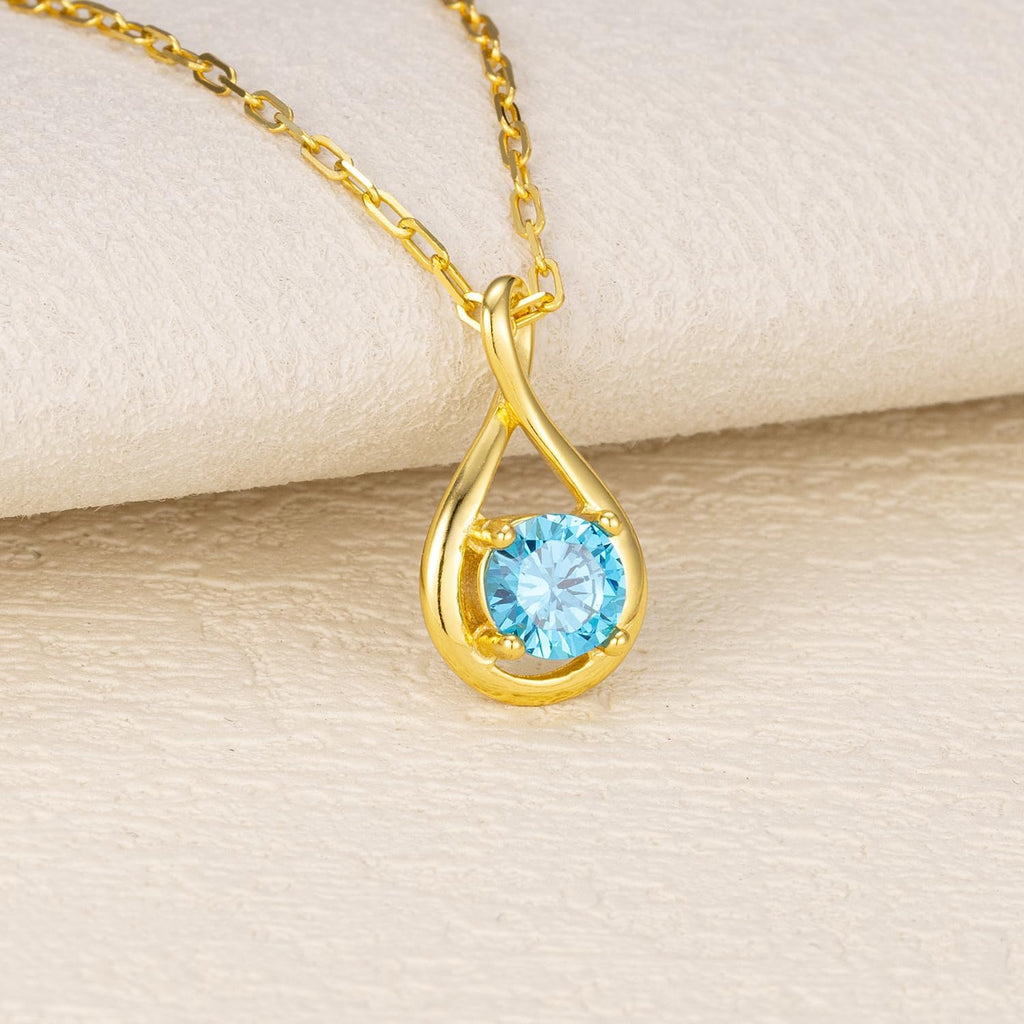 Birthstone Necklaces for Women Sterling Silver Dainty Infinity Necklace Diamond Pendant Necklaces Trendy Gold Jewelry