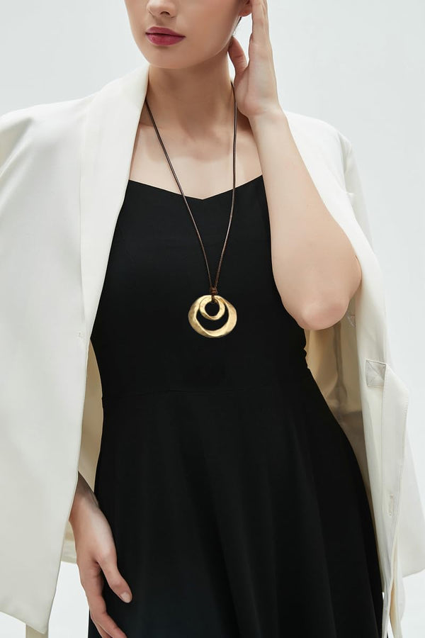 Boho Necklaces for Women Chunky Circle Necklace Bohemian Necklaces
