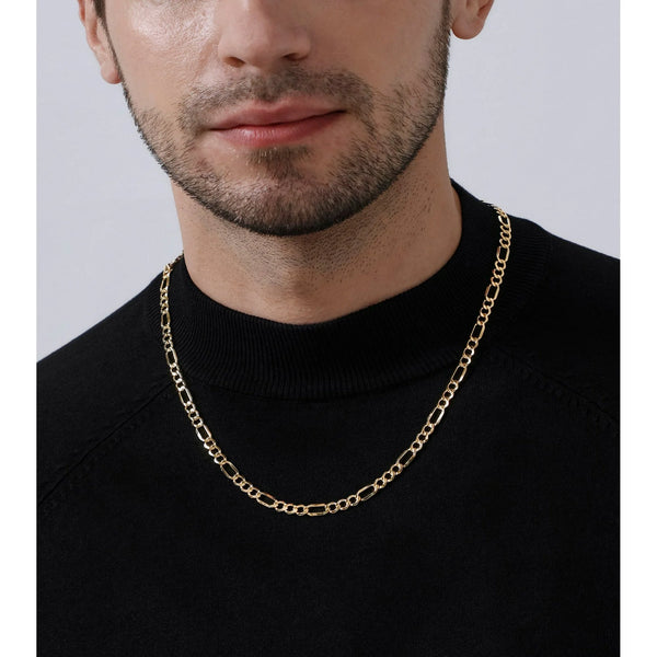 Gold Chain Necklace Collection - 14K Solid Yellow Gold Filled Figaro Chain Necklaces for Women and Men with Different Sizes (2.8Mm, 3.7Mm, 4.7Mm, 5.6Mm)