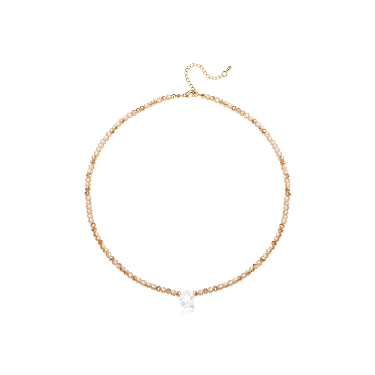 Pendant Necklaces for Women Initial Choker Necklace Beaded Shell Letter Bracelet Trendy Tiny A-Z Simple Jewelry