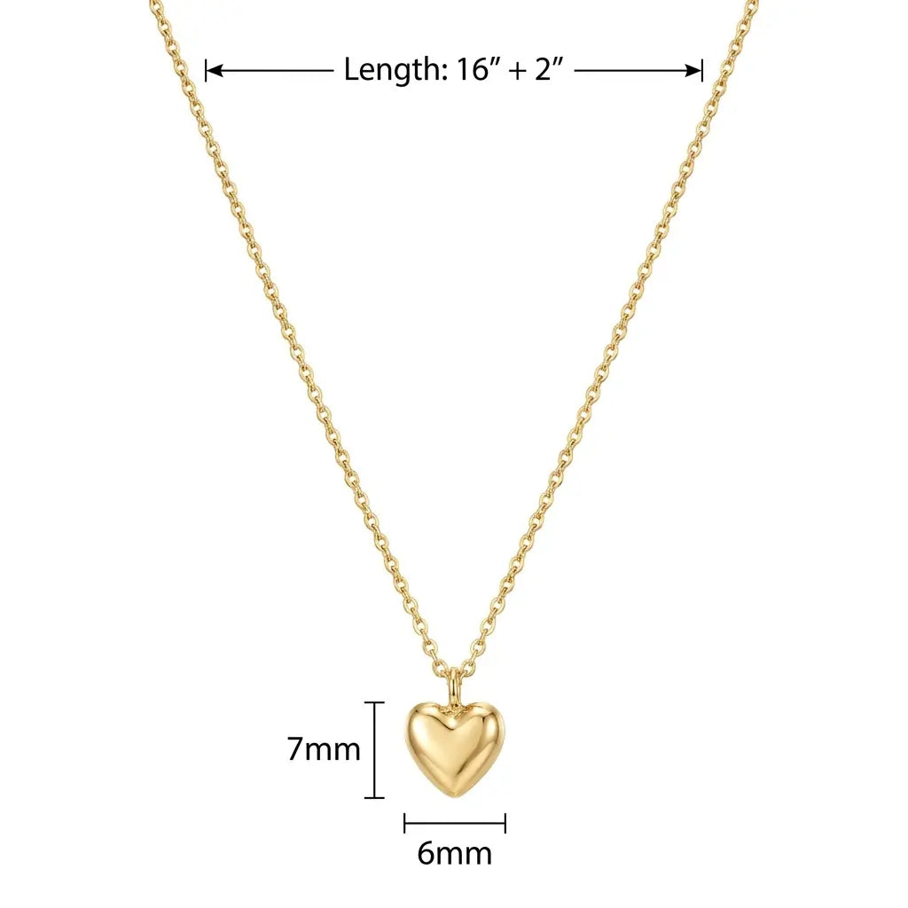 Women'S Dainty Alloy-Coated Heart Shape Necklace, Necklaces for Women with 16"+2" Extender, Tiny Minimalist Layered Chains, Valentine Gift for Her, Fashion Costume Jewelry for Anniversaries