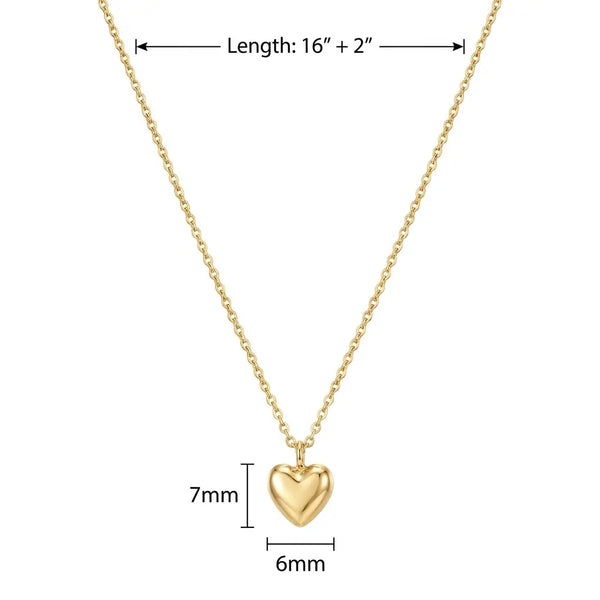 Women'S Dainty Alloy-Coated Heart Shape Necklace, Necklaces for Women with 16"+2" Extender, Tiny Minimalist Layered Chains, Valentine Gift for Her, Fashion Costume Jewelry for Anniversaries