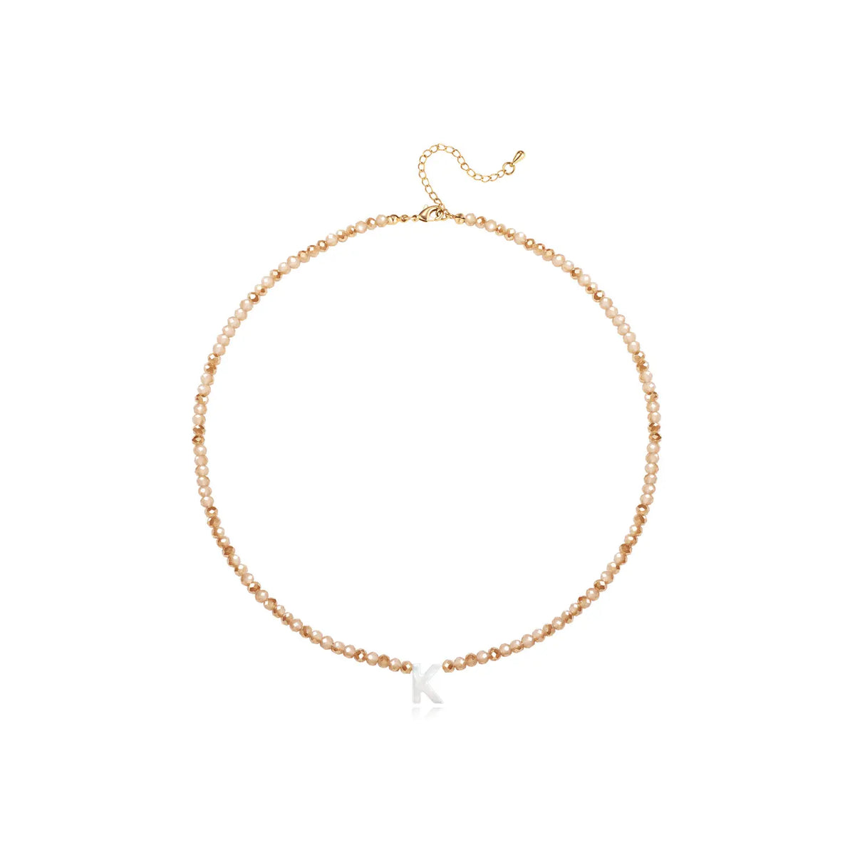 Pendant Necklaces for Women Initial Choker Necklace Beaded Shell Letter Bracelet Trendy Tiny A-Z Simple Jewelry