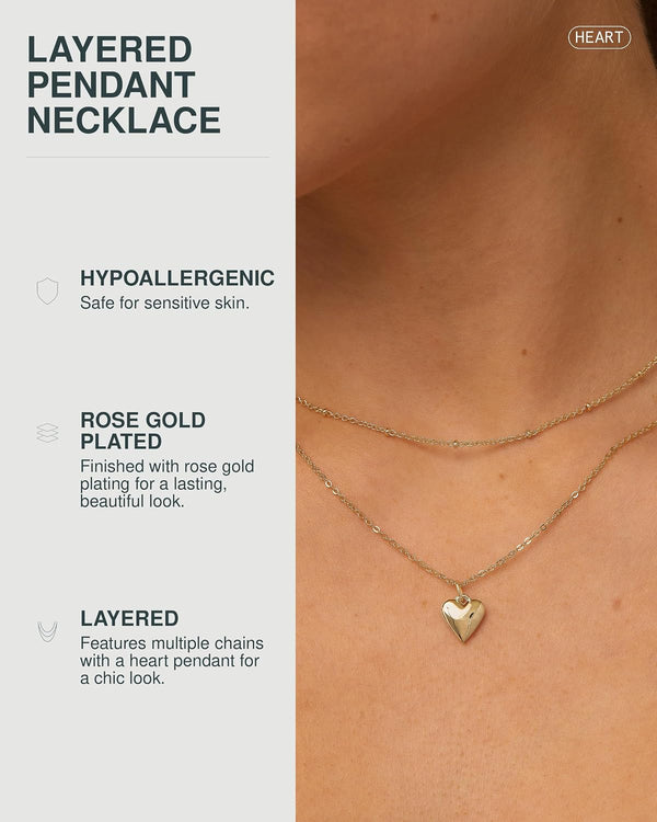 14K Gold Plated Layering Necklaces for Women, Cute Motif Pendants