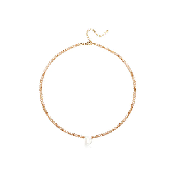 Pendant Necklaces for Women Initial Choker Necklace Beaded Shell Letter Bracelet Trendy Tiny A-Z Simple Jewelry