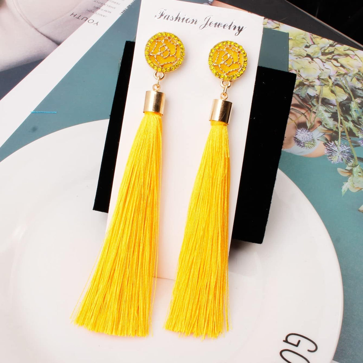 Colorful Tassel Earrings for Women Bohemian Long Dangle Drop Statement Earrings Fashion Jewelry for Birthday Christmas Valentines Day Gift