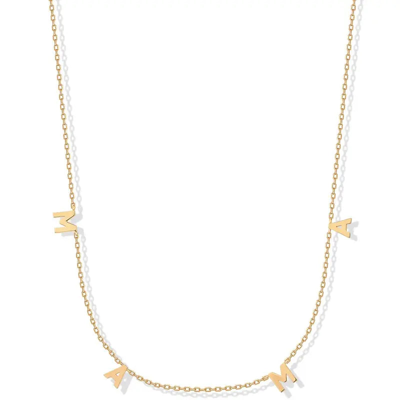 PAVOI 14K Gold Plated Mom Necklace for Women - Mama Pendant Necklaces Gold Jewelry Gift for Mothers Day - Trendy Pendant New Mom Jewelry with Cubic Zirconia, Heart, Bubble Letter