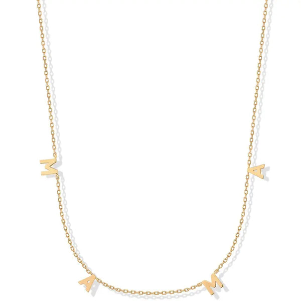 PAVOI 14K Gold Plated Mom Necklace for Women - Mama Pendant Necklaces Gold Jewelry Gift for Mothers Day - Trendy Pendant New Mom Jewelry with Cubic Zirconia, Heart, Bubble Letter
