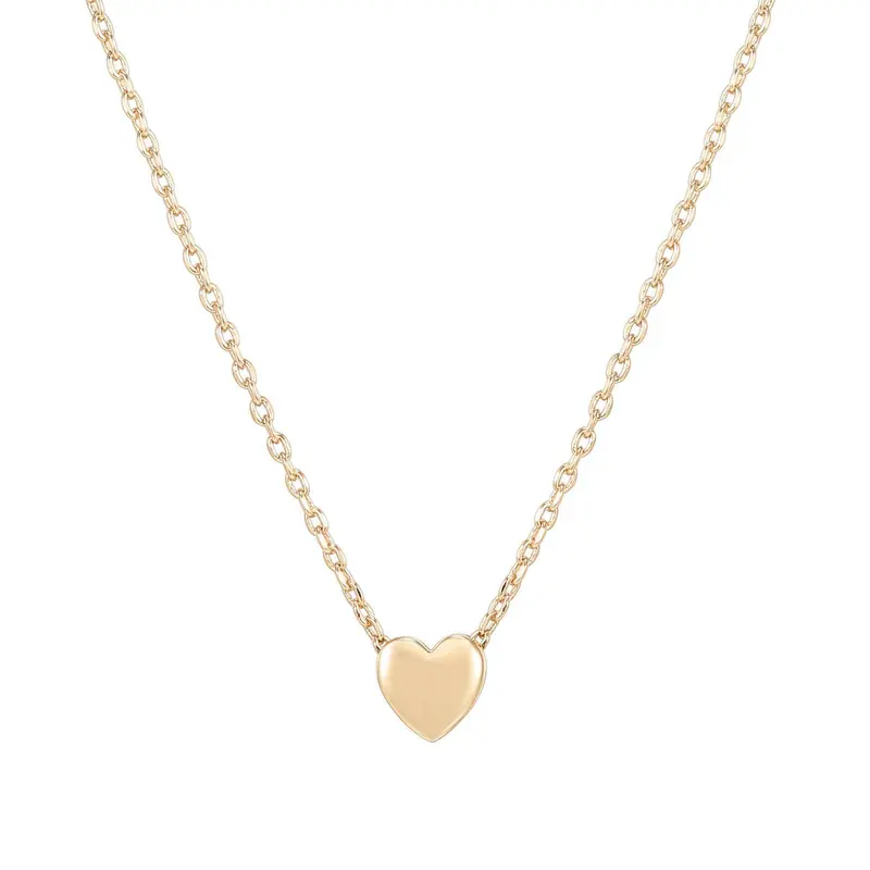 PAVOI 14K Gold Plated Cubic Zirconia Heart Necklace - Cute Dainty Love Pendant Necklaces for Women Main image