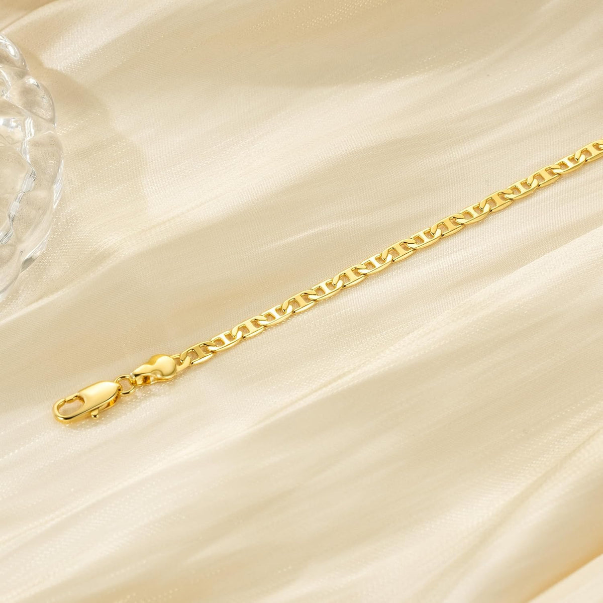 Ankle Bracelets 14K Gold Ankle Bracelets for Women 3.6Mm 9-11”