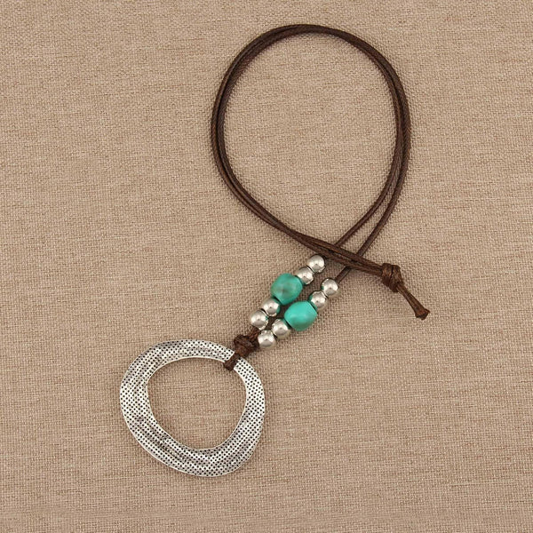 Boho Necklaces for Women Chunky Circle Necklace Bohemian Necklaces