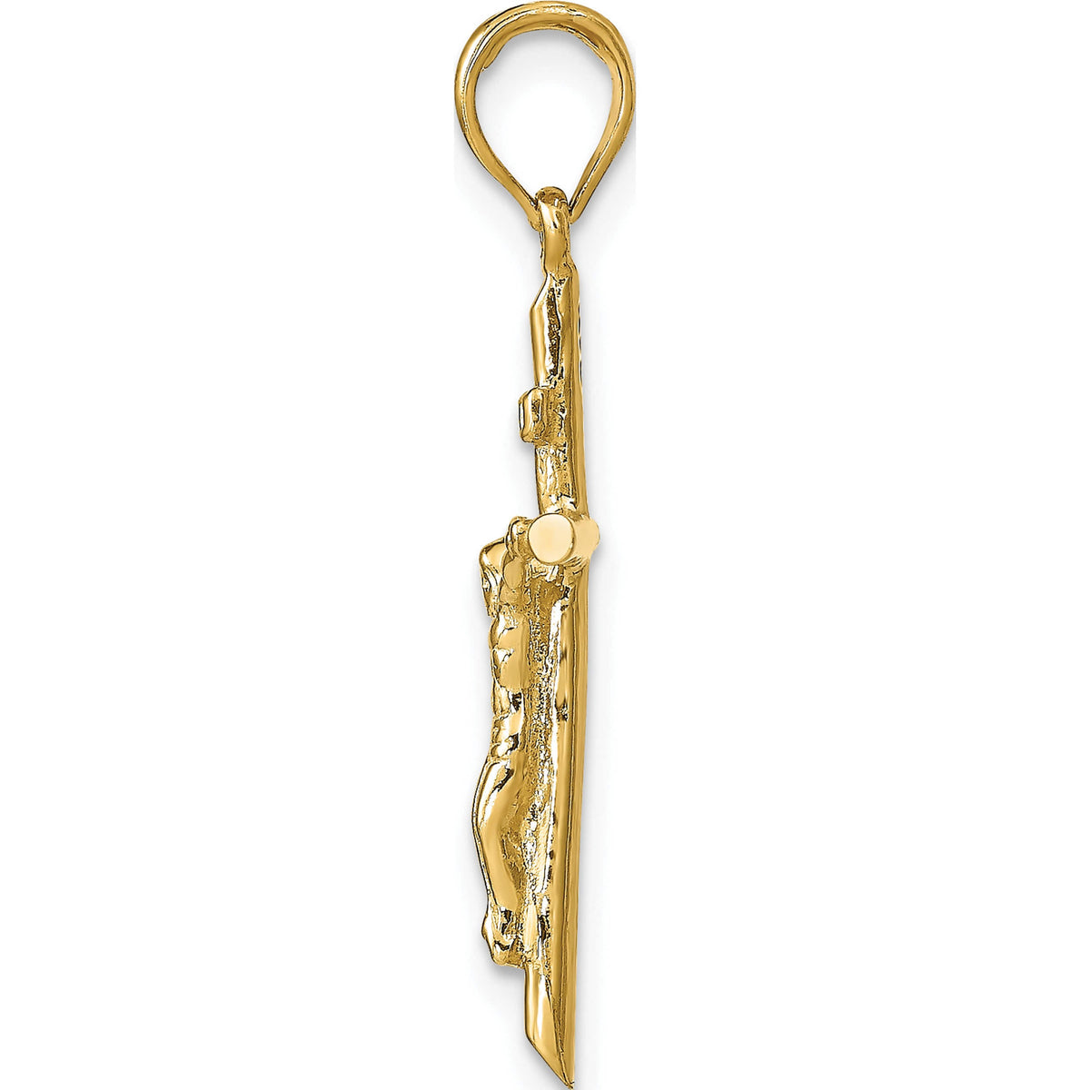 14K Yellow Gold Stick Style Crucifix Pendant