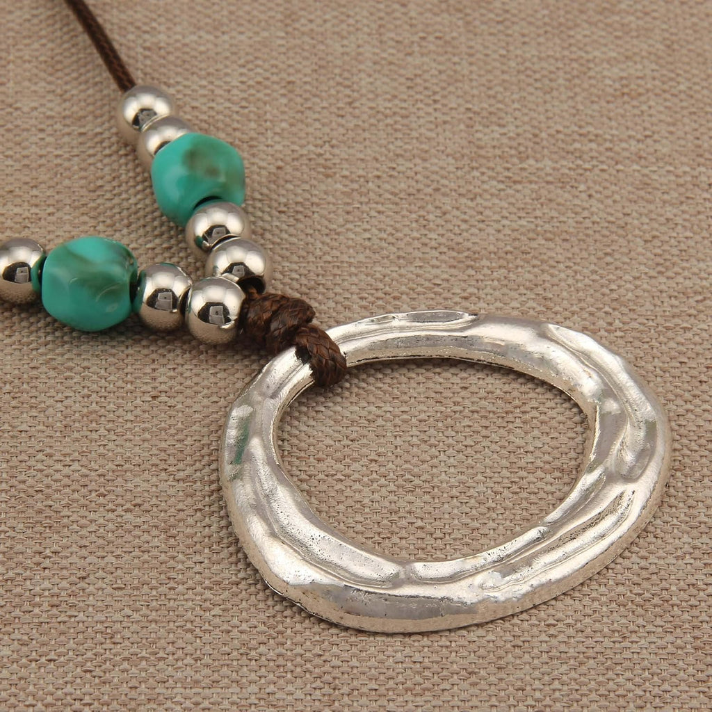 Boho Necklaces for Women Chunky Circle Necklace Bohemian Necklaces