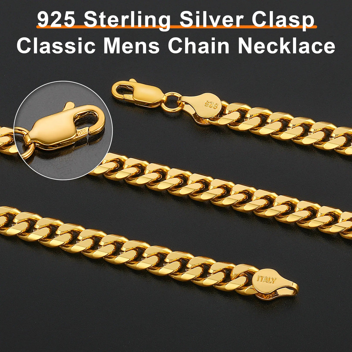 14K Golden Plated Clasp 3/5/6MM Cuban Link Chain Necklace for Men Women Diamond Cut 16/18/20/22/24/26/28/30 Inches Accessories Women Cuban Link