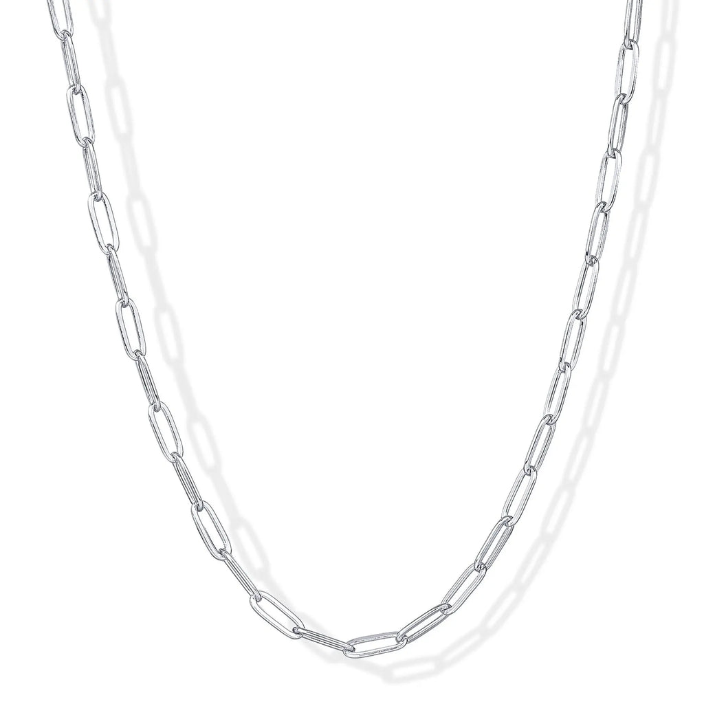 PAVOI 14K Gold Plated Paperclip Chain Necklaces for Women - Dainty Gold Jewelry Chain Necklace - Lightweight 20" Adjustable Link Chain Necklaces