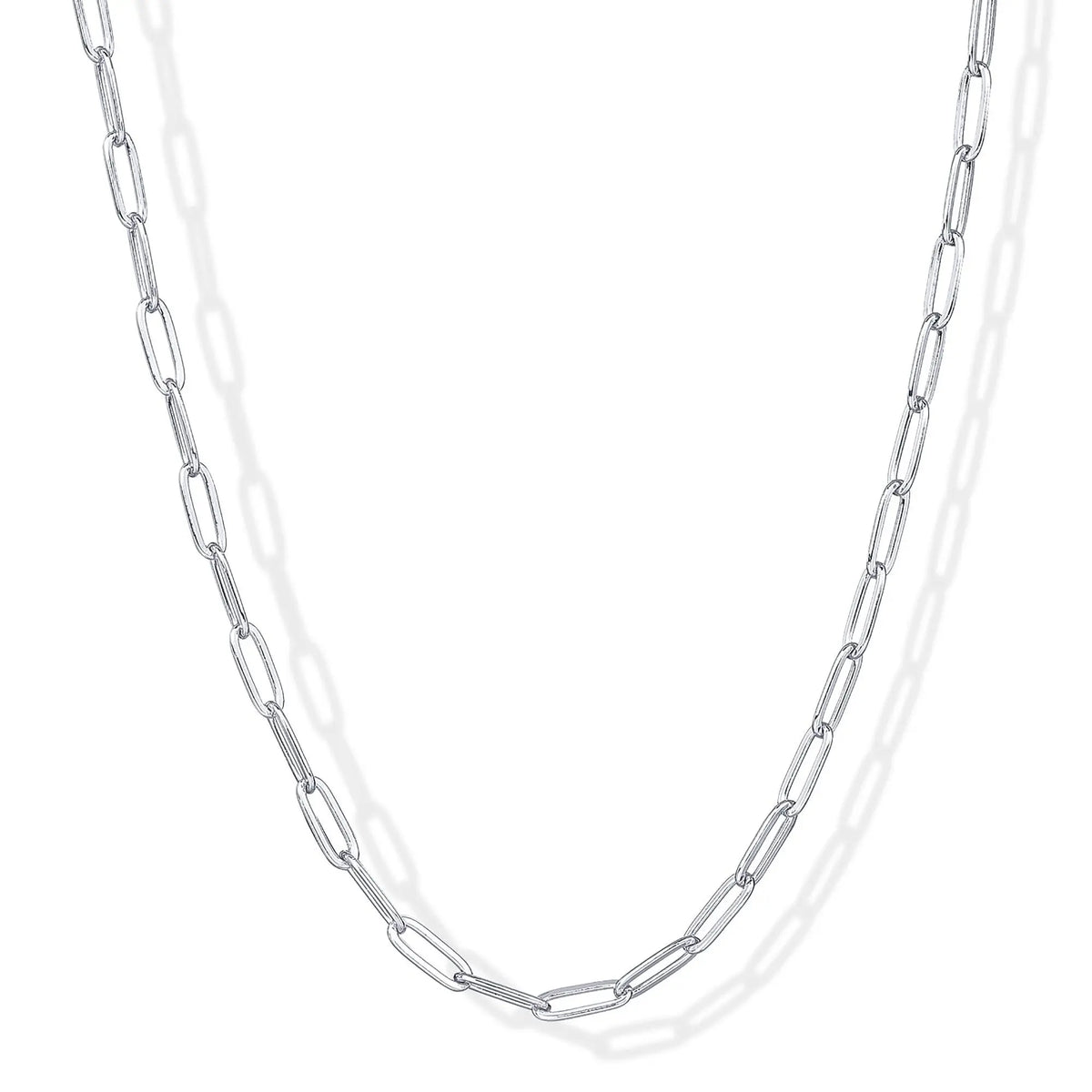 PAVOI 14K Gold Plated Paperclip Chain Necklaces for Women - Dainty Gold Jewelry Chain Necklace - Lightweight 20" Adjustable Link Chain Necklaces