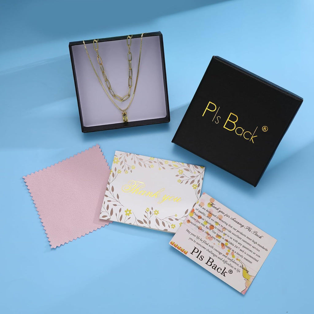 2 PCS 14K Gold Pendant Necklaces for Women, Birthstone