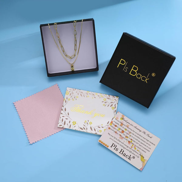 2 PCS 14K Gold Pendant Necklaces for Women, Birthstone