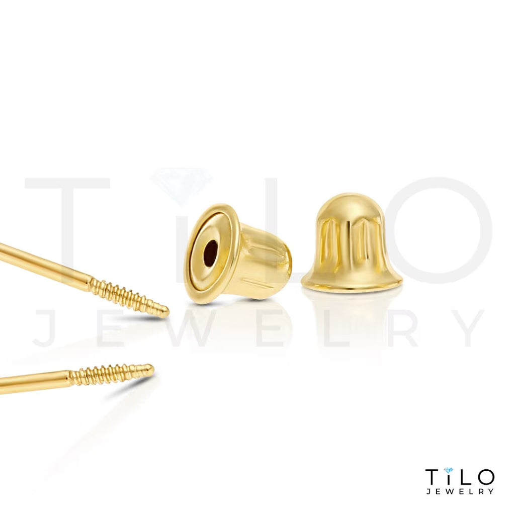 14K Yellow Gold Classic Polished Love Knot Stud Post Earrings with Secure Screw-Backs | 7MM | Women & Unisex