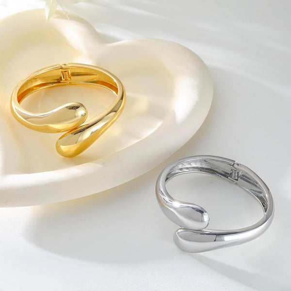Bangle Bracelets for Women | 14K Gold Plated Trendy Wide Bracelets