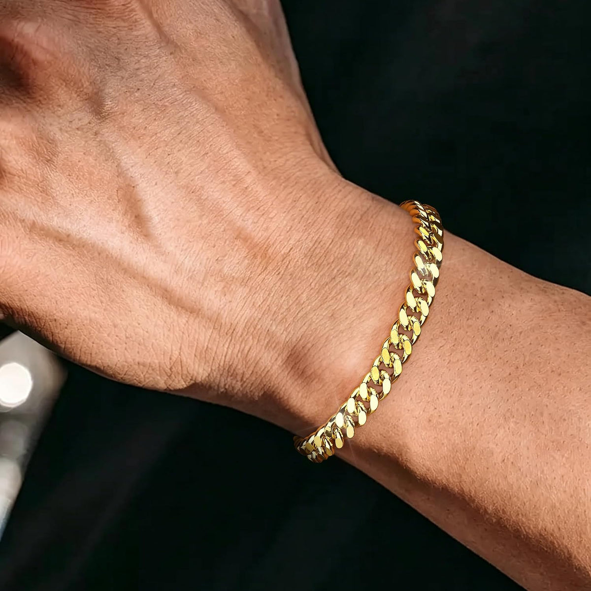 8Mm 14K Gold Cuban Chain Bracelet Miami for Men (7.5/8/8.5In)