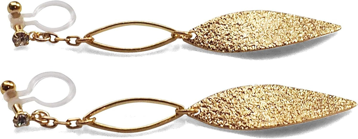 Women'S Hoop Leaf Dangle Invisible Clip on Earrings Gold Tone Non Pierced Earrings for Sensitive Ears, Comfy Trendy Dainty Fashion Clip Earrings Jewelry Birthday Gift