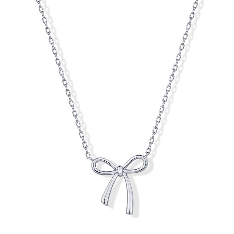 PAVOI 14K Gold Plated Bow Pendant Necklace for Women | Layering Chain Necklaces