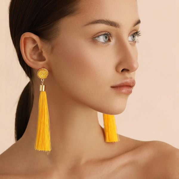 Colorful Tassel Earrings for Women Bohemian Long Dangle Drop Statement Earrings Fashion Jewelry for Birthday Christmas Valentines Day Gift