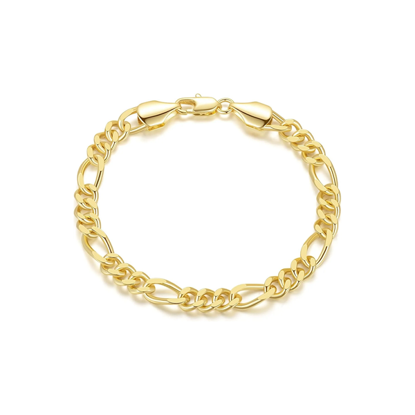14K Gold Bracelets for Women 6.2Mm Figaro Gold Bracelets for Men
