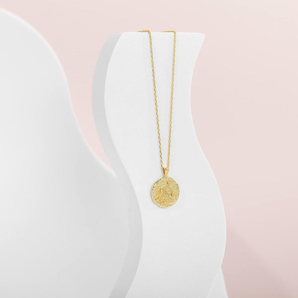 Gold Ancient Coin Medallion Pendant Necklace for Women – Vintage Statement Jewelry - KARMARKA
