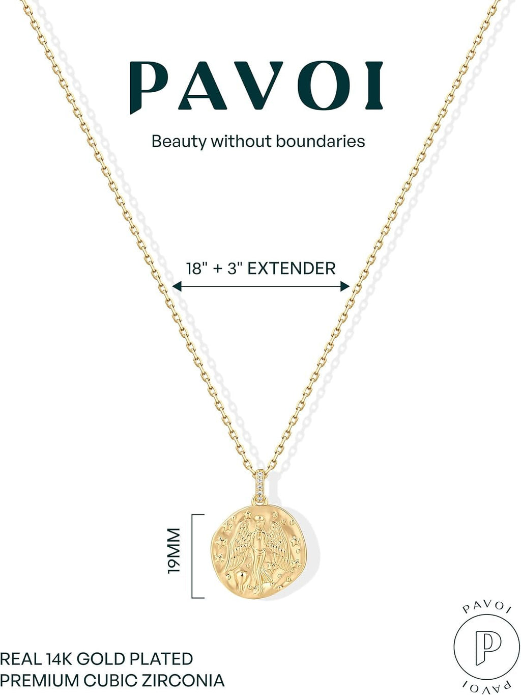 Gold Angel Medallion Pendant Necklace for Women – Celestial Vintage Jewelry - KARMARKA