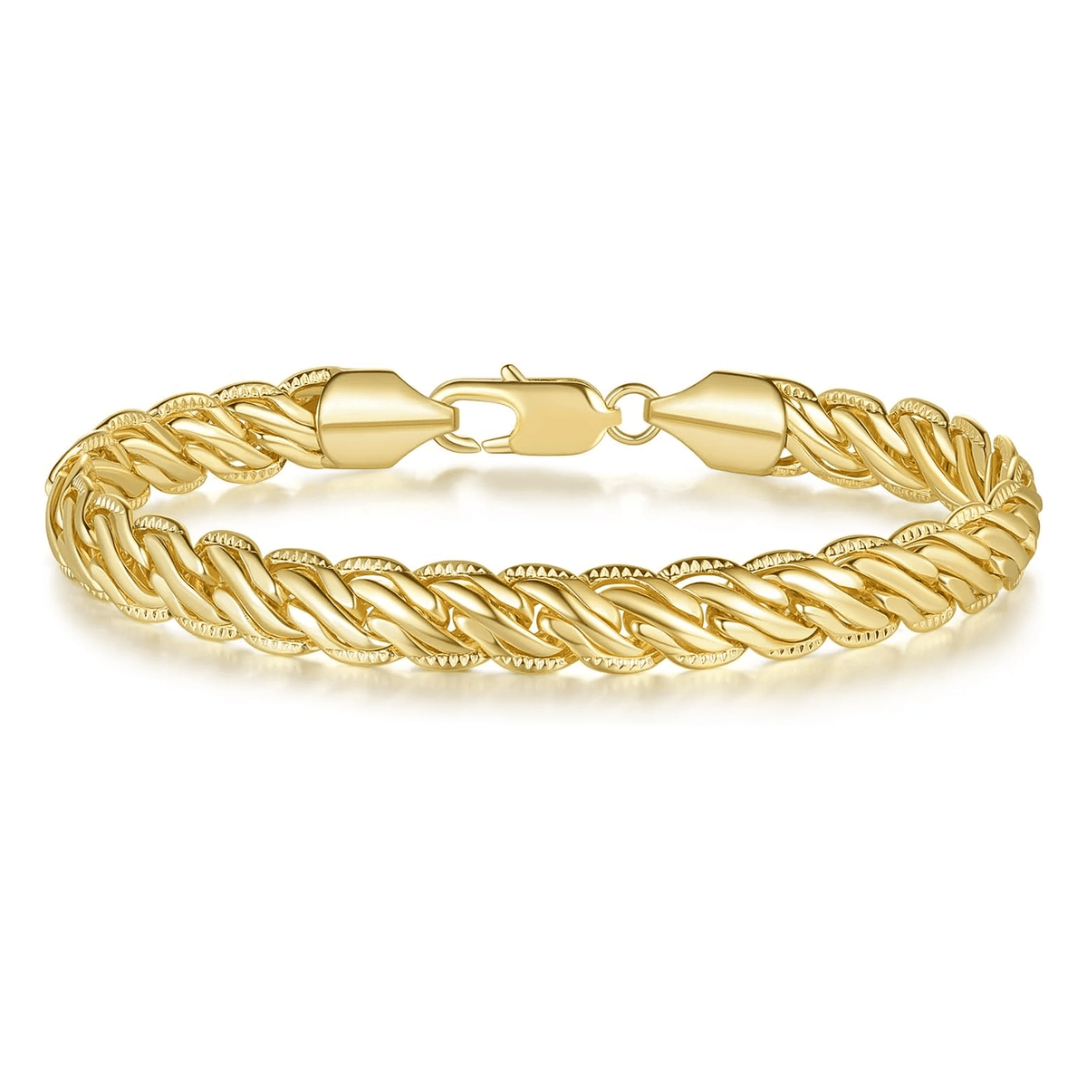 Gold Bracelets 14K Gold Bracelets for Women Rope or Braided Bracelet for Women Dainty Chain Mens Womens Bracelet 6.5/7/7.5/8/9In - KARMARKA Main image