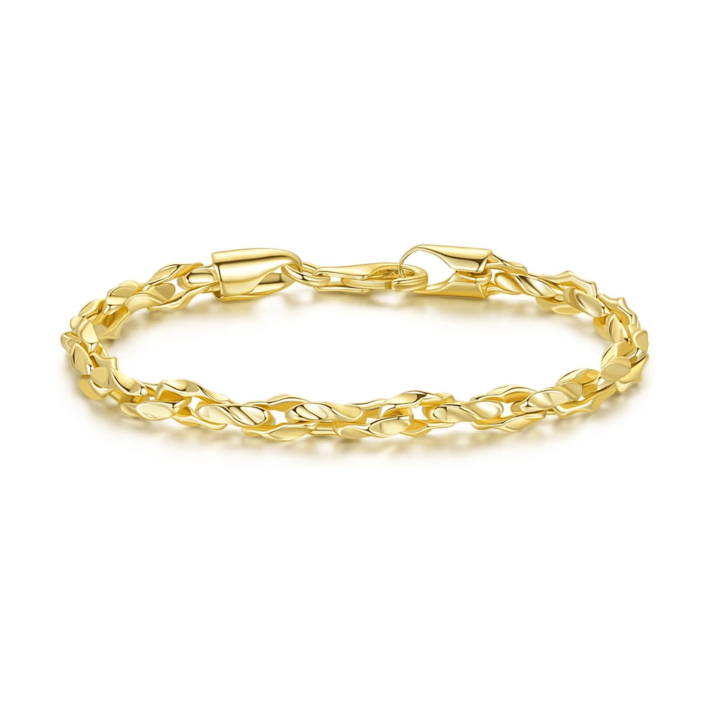 Gold Bracelets for Women 14K Gold Bracelet Dainty Bracelets for Womens Braided Chain Bracelet for Women Men 6.5/7/7.5/8/9In - KARMARKA