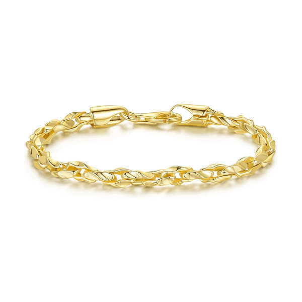Gold Bracelets for Women 14K Gold Bracelet Dainty Bracelets for Womens Braided Chain Bracelet for Women Men 6.5/7/7.5/8/9In - KARMARKA