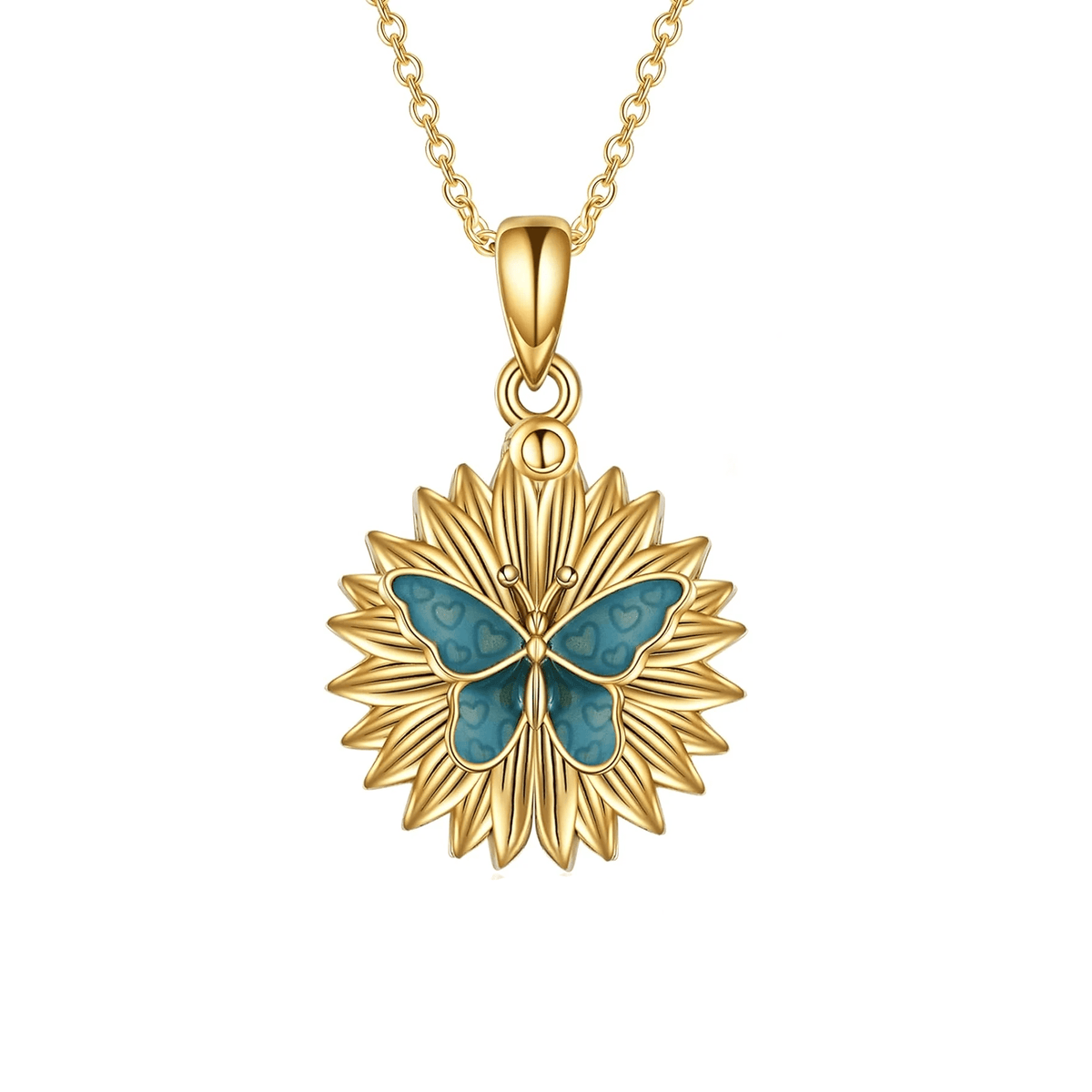 Gold Butterfly Pendant Necklace for Women – Elegant Floral Statement Jewelry - KARMARKA Main image