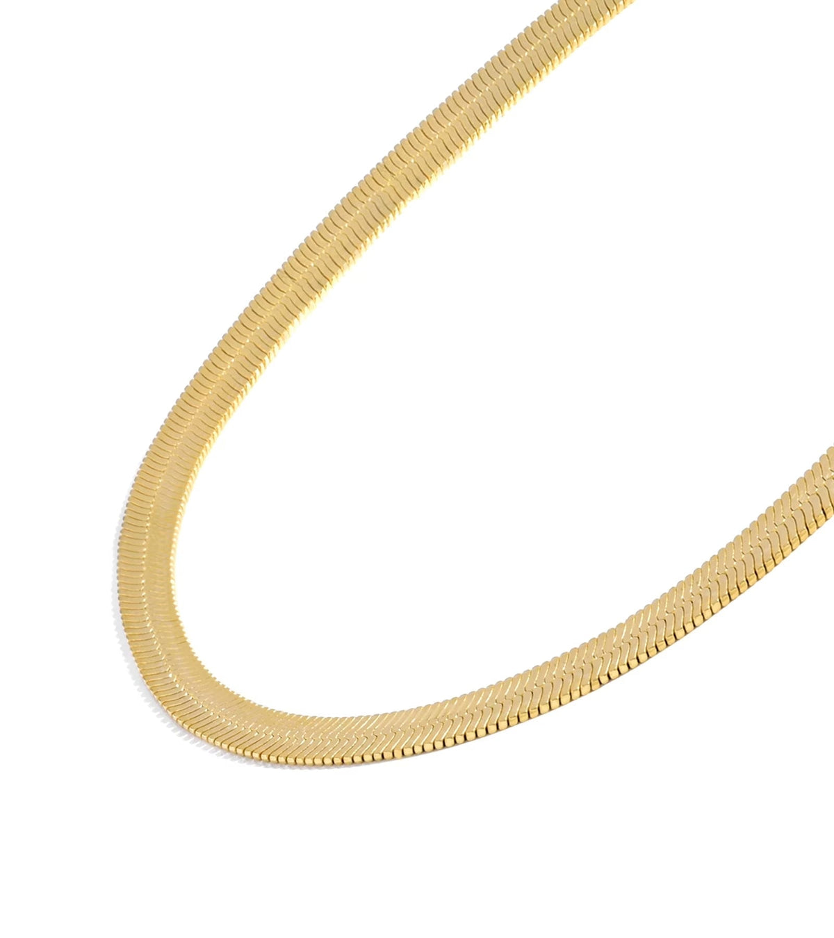 Gold Chain Necklace Collection - 14K Solid Yellow Gold Filled Herringbone/Snake Chain Necklaces for Women and Men with Different Sizes (3.2Mm or 4.0Mm) - KARMARKA Main image