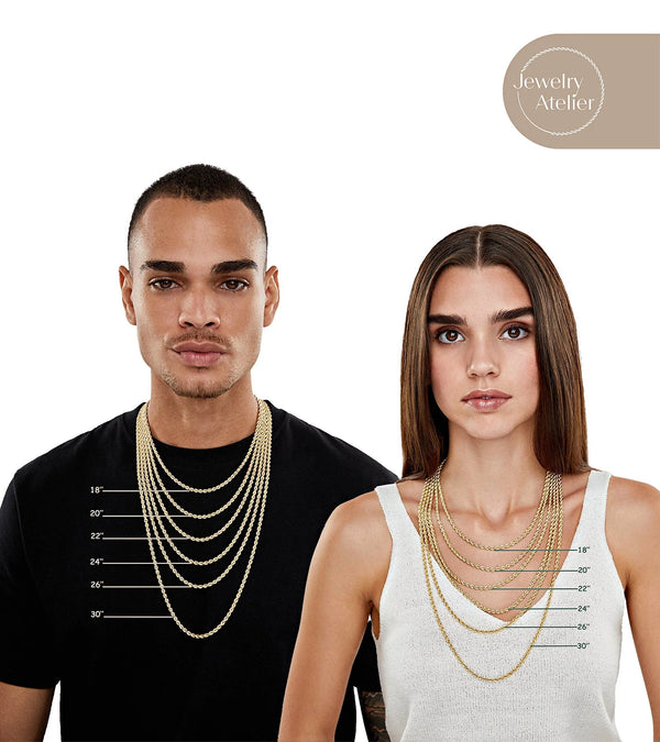 Gold Chain Necklace Collection - 14K Solid Yellow Gold Filled Rope Chain Necklaces for Women and Men with Different Sizes (2.1Mm, 2.7Mm, or 3.8Mm) - KARMARKA
