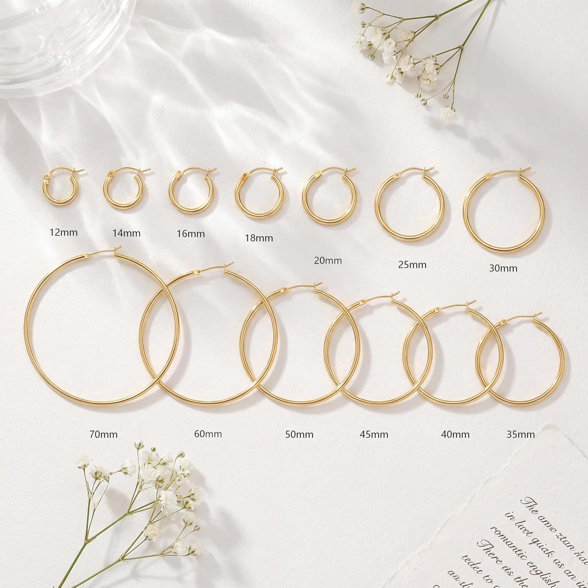 Gold Earrings for Women 14K Gold Hoop Earrings for Women - KARMARKA