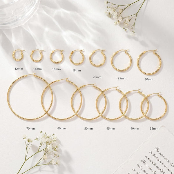 Gold Earrings for Women 14K Gold Hoop Earrings for Women - KARMARKA