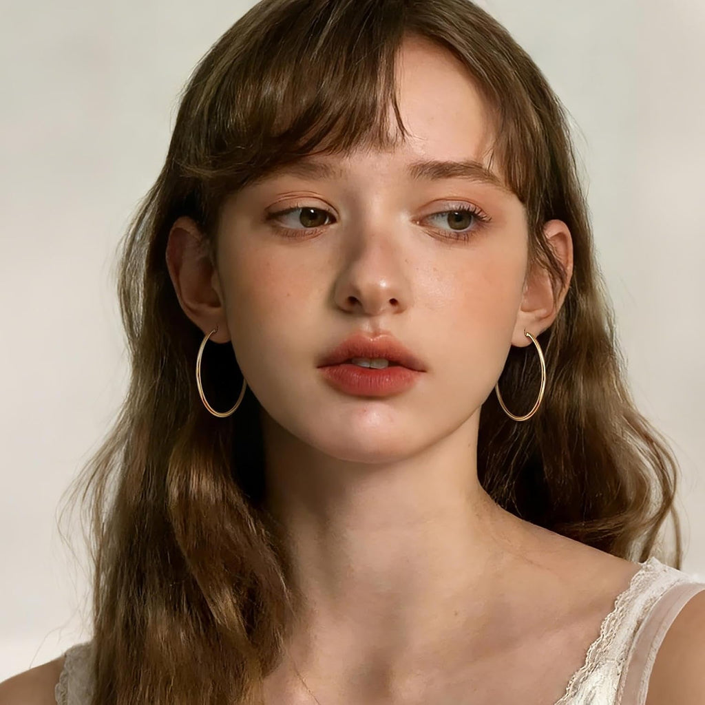 Gold Earrings for Women 14K Gold Hoop Earrings for Women - KARMARKA
