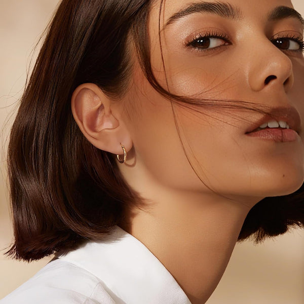 Gold Hoop Earrings 14K Gold Earrings for Women - KARMARKA