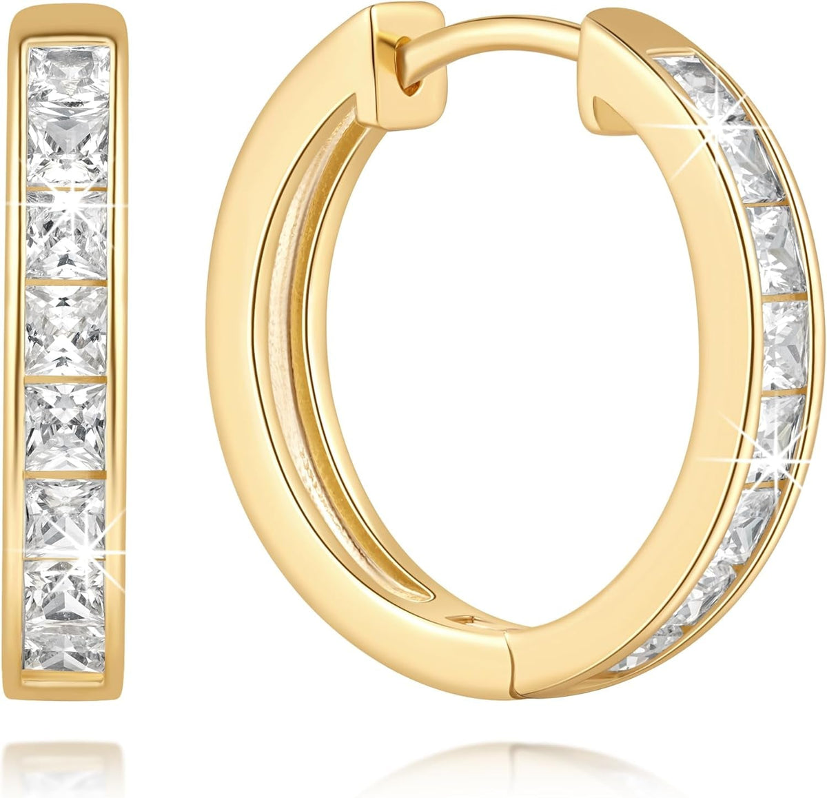 Gold Hoop Earrings 14K Gold Earrings for Women - KARMARKA